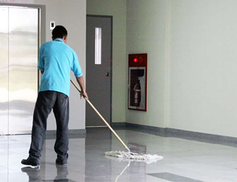 Lobby floor mopping